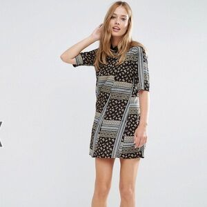 BCBG Patchwork Patterned Shift Dress